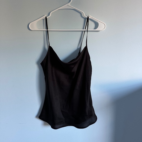 Express - Black satin cowl neck tank top, size XS - Picture 1 of 2